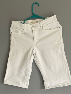 Levi's White Denim Bermuda Shorts